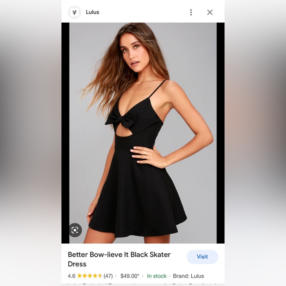Lulu’s Better Bow-lieve it Black Skater Dress